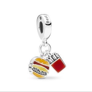 Burger & fries dangle Pandora charm